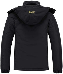 Moerdeng - Chaqueta de esquí para hombre, impermeable, cálida, para invierno, para nieve, montaña, cortavientos, con capucha