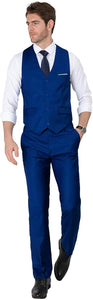 MAGE MALE - Traje de 3 piezas para hombre, elegante, color sólido, con un botón, ajustado, pantalón, blazer y chaleco