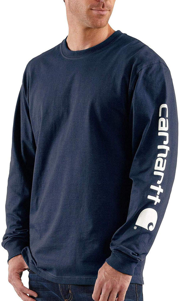 Carhartt Playera de manga largo con logotipo, para hombre K231